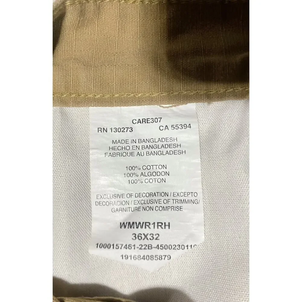 Wrangler Men's Cargo Work Pants Khaki Brown Utility 36x32 RN130273
